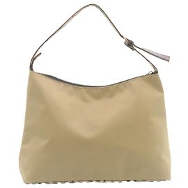 BURBERRY Blue Label Nova Check Shoulder Bag Nylon Pink Auth ki1501 Beige