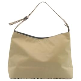 Burberry-BURBERRY Blue Label Nova Check Shoulder Bag Nylon Pink Auth ki1501-Beige