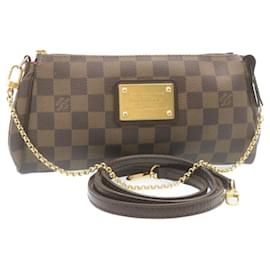 Louis Vuitton-LOUIS VUITTON Damier Ebene Eva 2Way Shoulder Hand Pouch N55213 LV Auth yk3583-Other