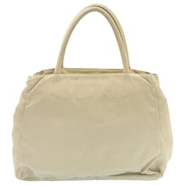 Prada-PRADA Shoulder Bag Nylon Cream Auth bs311-Cream