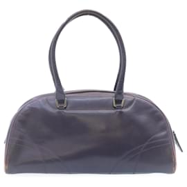Prada-PRADA Leather Hand Bag Purple Auth 28546-Purple