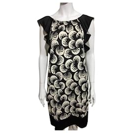 Diane Von Furstenberg-DvF HAYTAN Silk Jersey Dress-Black,White