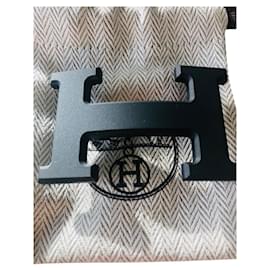 Hermès-Fibbia della cintura di Hermès-Nero