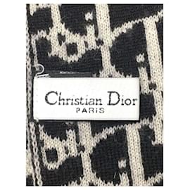 Christian Dior-Christian Dior Trotter muffler / wool / white / total pattern-White