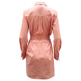 Halston Heritage-Abito chemisier Halston Heritage con cintura in cotone rosa-Rosa