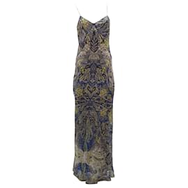 Vince-Vince Paisley Print Thin Strap Maxi Dress in Multicolor Silk-Other,Python print