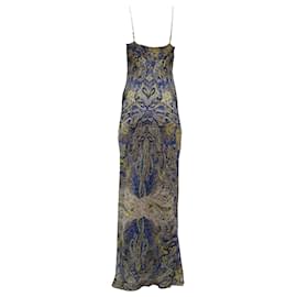 Vince-Vince Paisley Print Thin Strap Maxi Dress in Multicolor Silk-Other,Python print