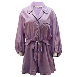 Tibi-Pelele de pijama con lazada en la cintura Tibi Baptise de algodón morado-Púrpura