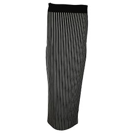 Christopher Kane Striped Maxi Pencil Skirt in Black Print Viscose Other