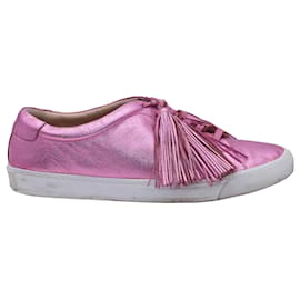 Loeffler Randall-Loeffler Randall Logan Tassel Sneakers in Pink Leather-Pink