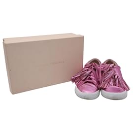 Loeffler Randall-Loeffler Randall Logan Tassel Sneakers in Pink Leather-Pink