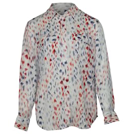Equipment Printed Button-Down Shirt in Multicolor Silk Other Python print