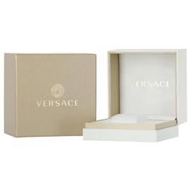 Versace-V-Circle Manifesto Edition Leather Watch-Silvery,Metallic