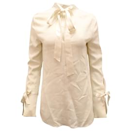 Veronica Beard-Veronica Beard Costello Blouse in White Viscose-White,Cream