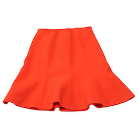 Oscar de la Renta-Oscar De La Renta Panel Midi Skirt in Red Wool-Red