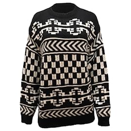 Alanui Pullover mit aztekischem Print aus schwarzer Wolle Schwarz