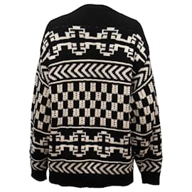 Alanui-Alanui Aztec Print Sweater in Black Wool-Black