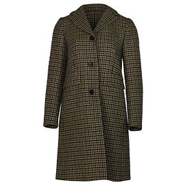 Weekend Max Mara Davy Houndstooth Coat in Brown Wool Brown