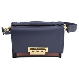 Bolsa Zac Posen Earthette em couro de bezerro azul marinho Azul Azul marinho