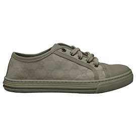 Tênis Gucci GG Monogram cano baixo em lona e couro off white Branco