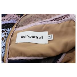 Self portrait-Self-Portrait Bellis Lace Contrast-Panel Dress in Multicolor Polyester-Multiple colors
