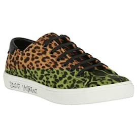 Saint Laurent-Womens Leopard Malibu Sneakers-Multiple colors