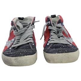 Golden Goose-Golden Goose Mid Star Sneakers in Red Canvas-Other