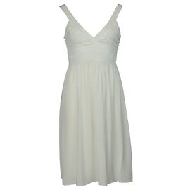 Vestido Theory Liv em Viscose Branco Marfim Branco Cru