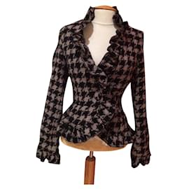 Irié Wool Jacket Black Beige Black Beige