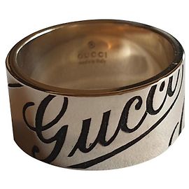 Anillo Gucci de oro blanco talla 51 Plata
