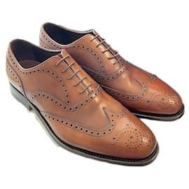 Prada-PRADA chaussures habillées en cuir à bout golf pour hommes-Caramel