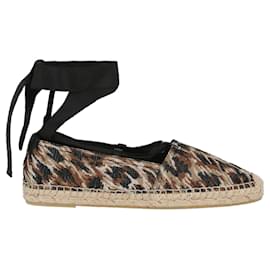 Saint Laurent-Zapatos planos alpargatas con estampado de leopardo de Saint Laurent-Multicolor