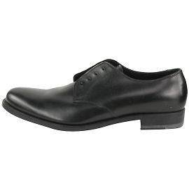 Prada MENS NOI 10.5 Scarpa derby classica stringata in pelle cordovan nera 2PR1112 Altro