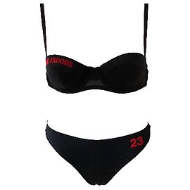 Conjunto de lencería vintage de Christian Dior Negro Roja