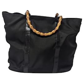 Gucci bamboo tote bag Black