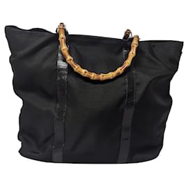 Gucci-Gucci bamboo tote bag-Black