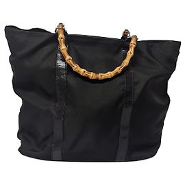 Gucci Bamboo Tote Bag Nero