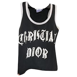 Christian Dior-Camiseta sin mangas Christian Dior x John Galliano-Negro,Blanco