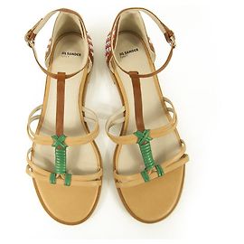 BNWOTB Jil Sander Marina Jn28002 Sandalias Planas Multicolor Cuero Multicolor 41 Multicolor