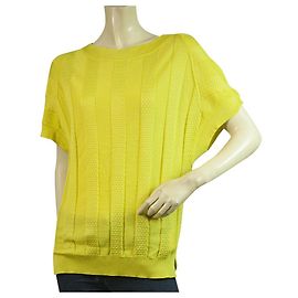M Missoni haut chemisier en maille rayée jaune manches courtes coupe décontractée IT 38 Jaune