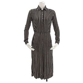 Celine Daoust [Used] CELINE 70's Vintage Hedi Slimane Archive 100% Silk One Piece Triomphe Chain Black