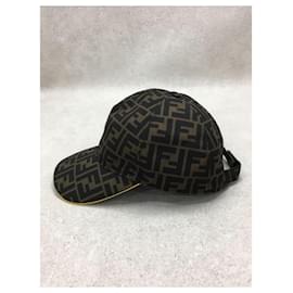 Fendi-Boné com estampa FENDI FF / em algodão / BRW / com padrão total / com padrão Zucca-Marrom