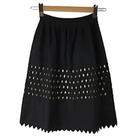 Fendi-FENDI Skirt / 38 / Nylon / BLK / Plain / 2015 / Cut skirt-Black