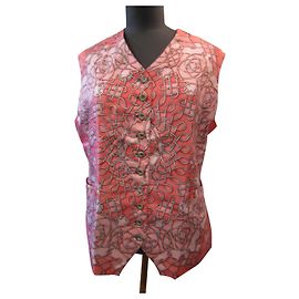 Colete Hermès de seda rosa e cinza Rosa Cinza