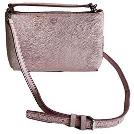 MCM Pink Leather Top Handle Bag Pink