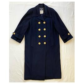 Chanel-FW 1992 Fashion Show Cashmere Coat-Navy blue