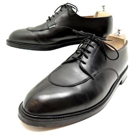 JM Weston-JM WESTON DERBY HALF HUNTING SHOES 598 11E 45 WIDE BLACK LEATHER SHOES-Black