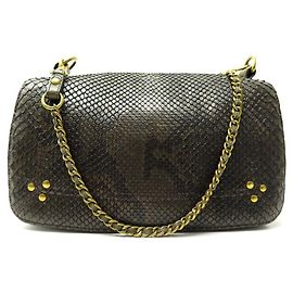 SAC A MAIN JEROME DREYFUSS BOBI S BANDOULIERE EN CUIR PYTHON VERT HAND BAG Vert