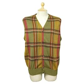 Hermès-CARDIGAN HERMES MEN'S SLEEVELESS VEST 38 S IN KHAKI COTTON JACKET COTTON-Khaki