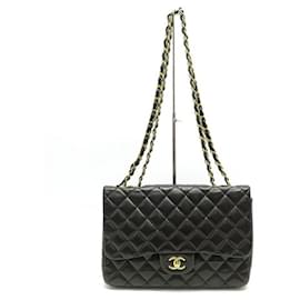 Chanel-CHANEL CLASSIC TIMELESS JUMBO HANDBAG BROWN QUILTED LEATHER HAND BAG-Brown
